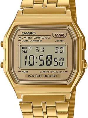 Casio Unisex-Adults Digital Quartz Watch with Stainless Steel Strap A158WETG-9AEF